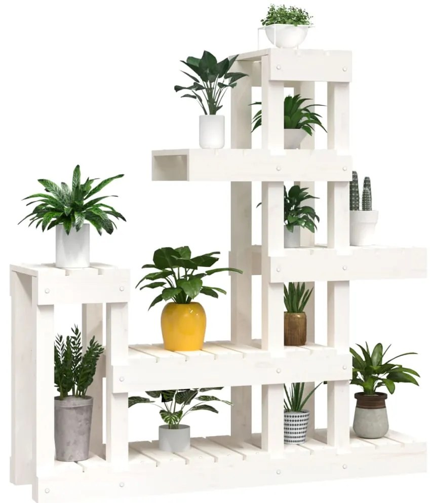 Suporte para plantas 92x25x97 cm pinho maciço branco