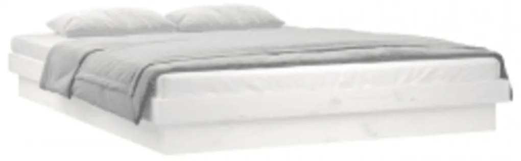 Estrutura de cama com LEDs 200x200 cm pinho maciço branco