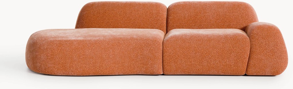 Chaise longue modular em teddy Wolke (3 lugares)