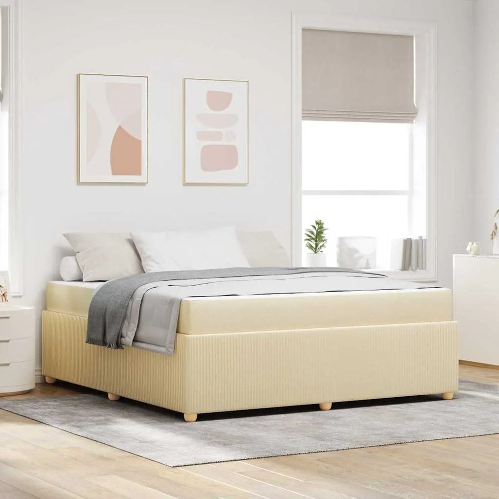 vidaXL Estrutura da Cama Outros Creme 180 x 200 cm tecido