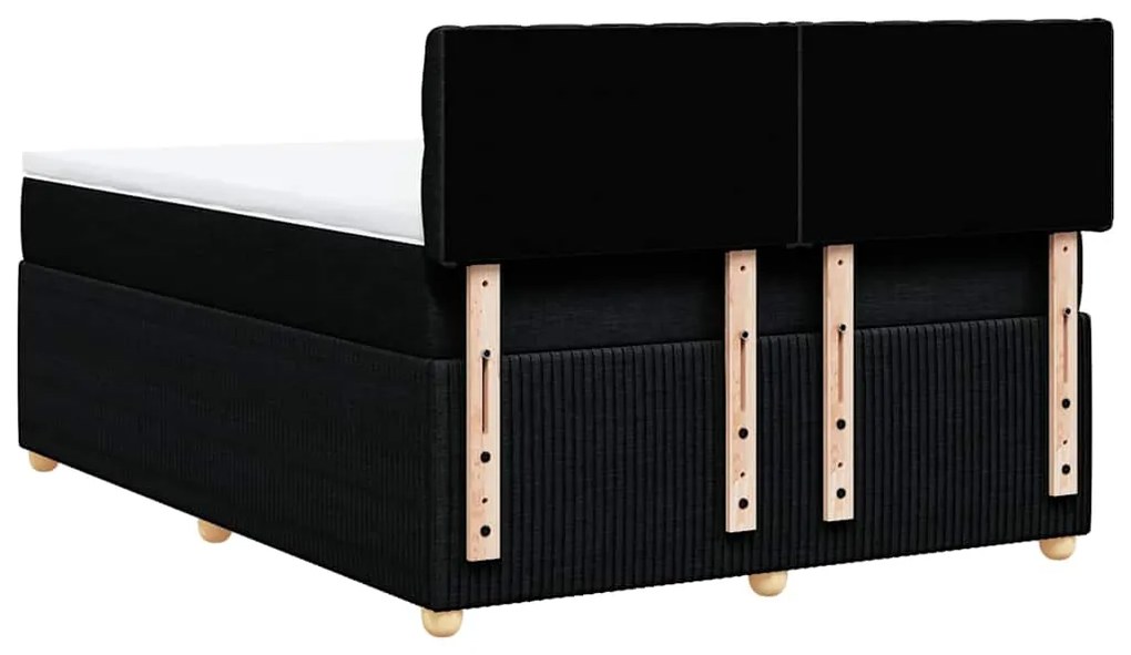 Cama com molas/colchão 160x200 cm tecido preto