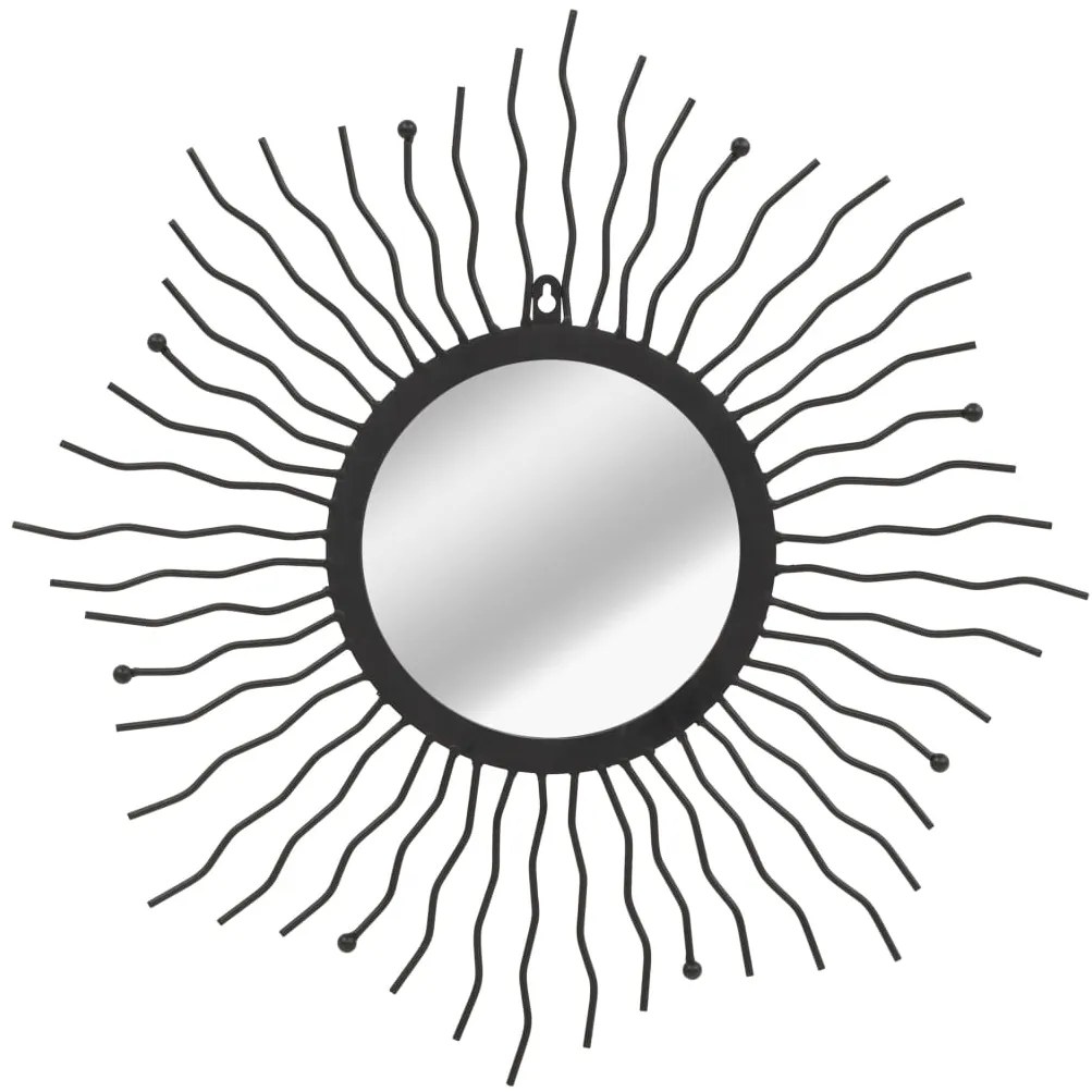 vidaXL Espelho de parede raios de sol 60 cm preto