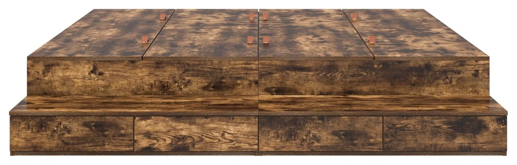 Estrado de Cama Carvalho Defumado 200x200 cm