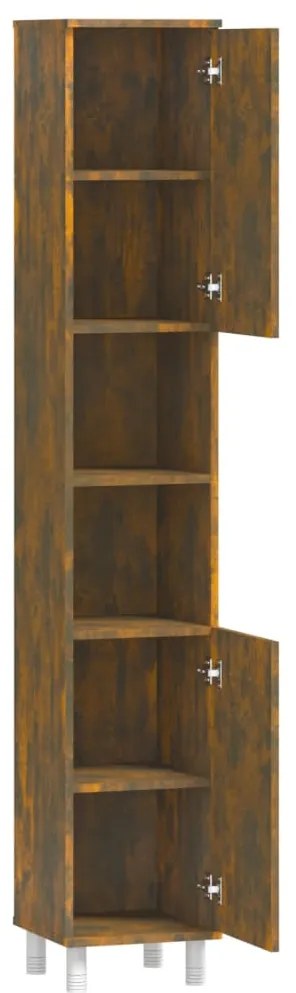 Armário p/ WC 30x30x179 cm derivados de madeira carvalho fumado