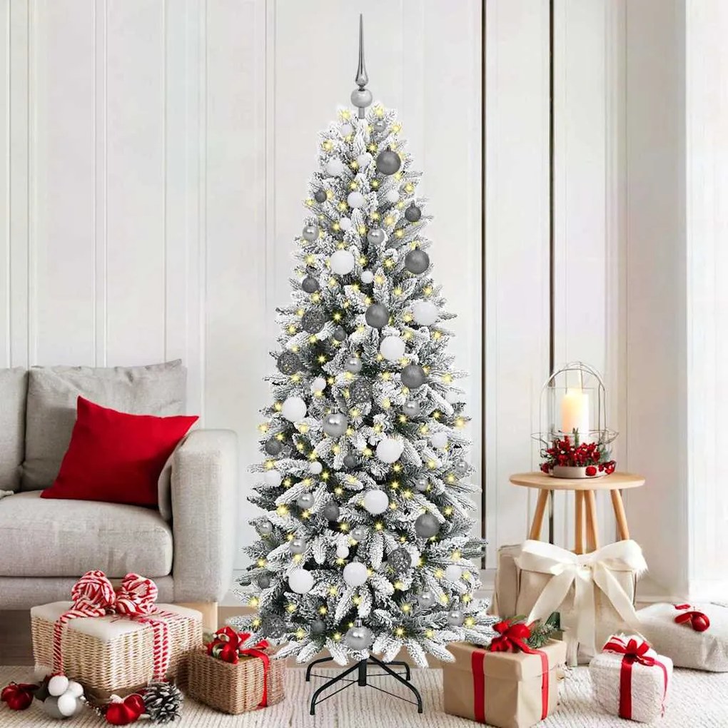vidaXL Árvore de Natal Artificial Branco 180 cm PVC