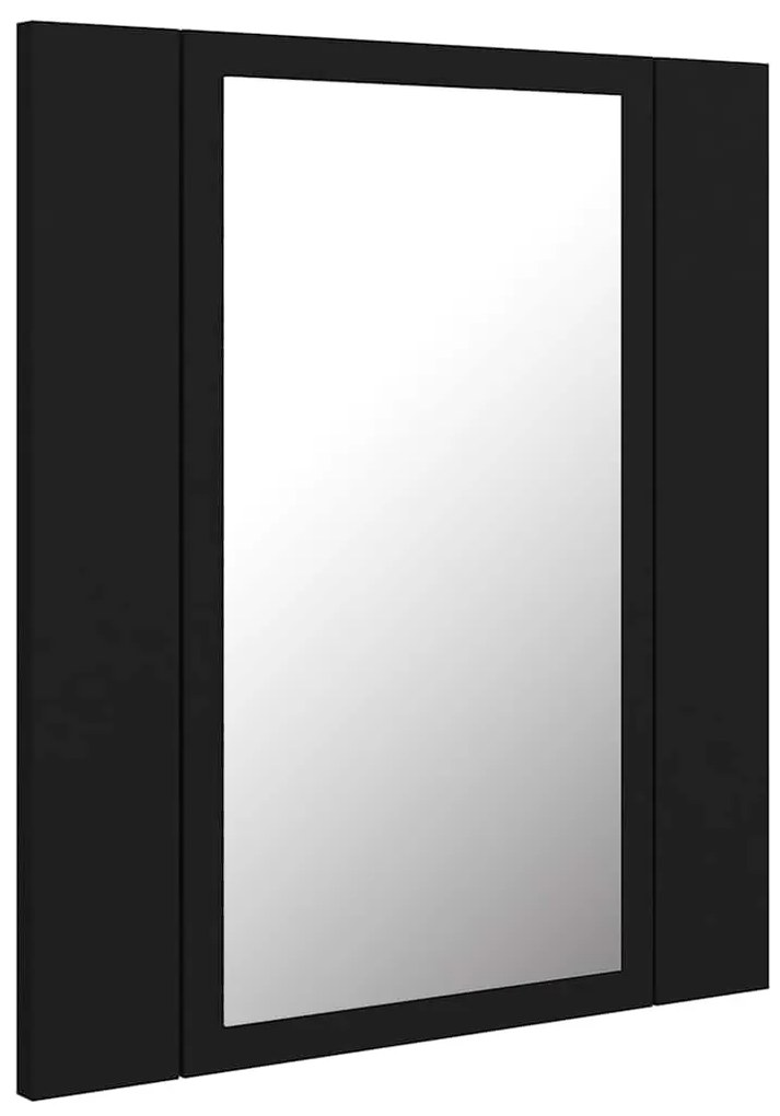Armário espelhado casa de banho LED 40x12x45 cm acrílico preto