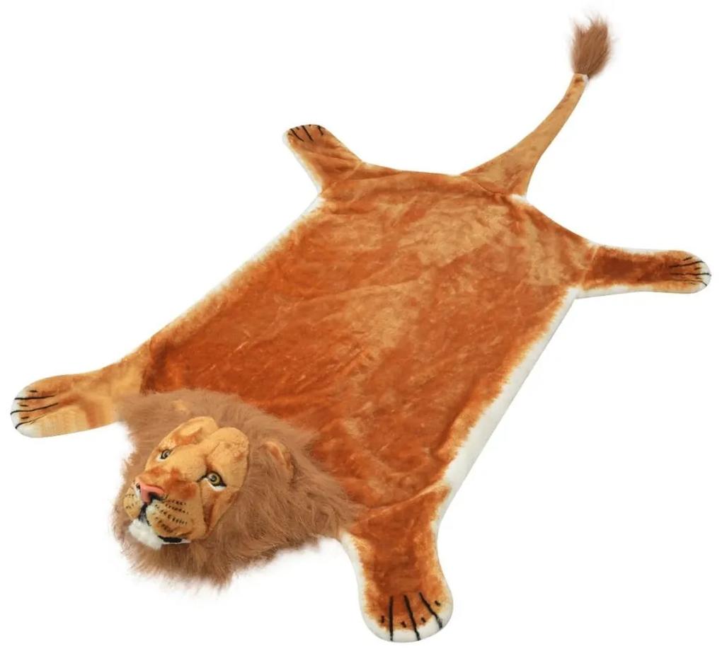 Tapete leão de pelúcia 205 cm castanho