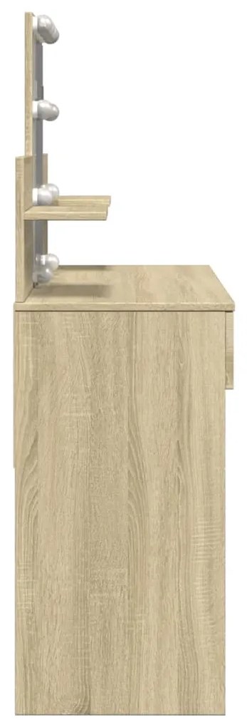 Toucador com LEDs 100x40x130 cm carvalho sonoma