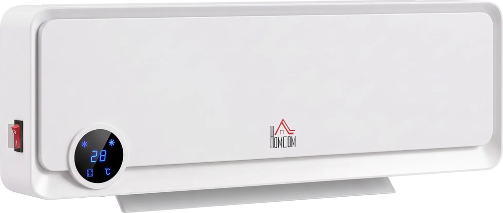 HOMCOM Aquecedor de Parede 2000W com Controle Remoto, 3 Modos de Funcionamento, Display LED Timer de 12h | Aosom Portugal