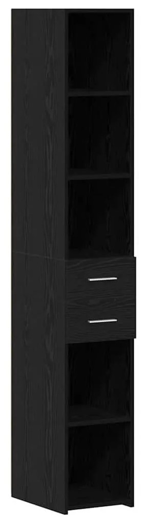 Armário de Armazenamento Slim vidaXL Carvalho Preto 30x42.5x225 cm Mad
