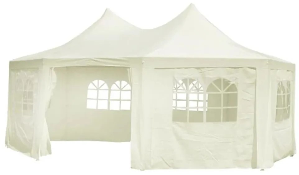 vidaXL Tenda para festa, octagonal, branco creme 6 x 4,4 x 3,5 m
