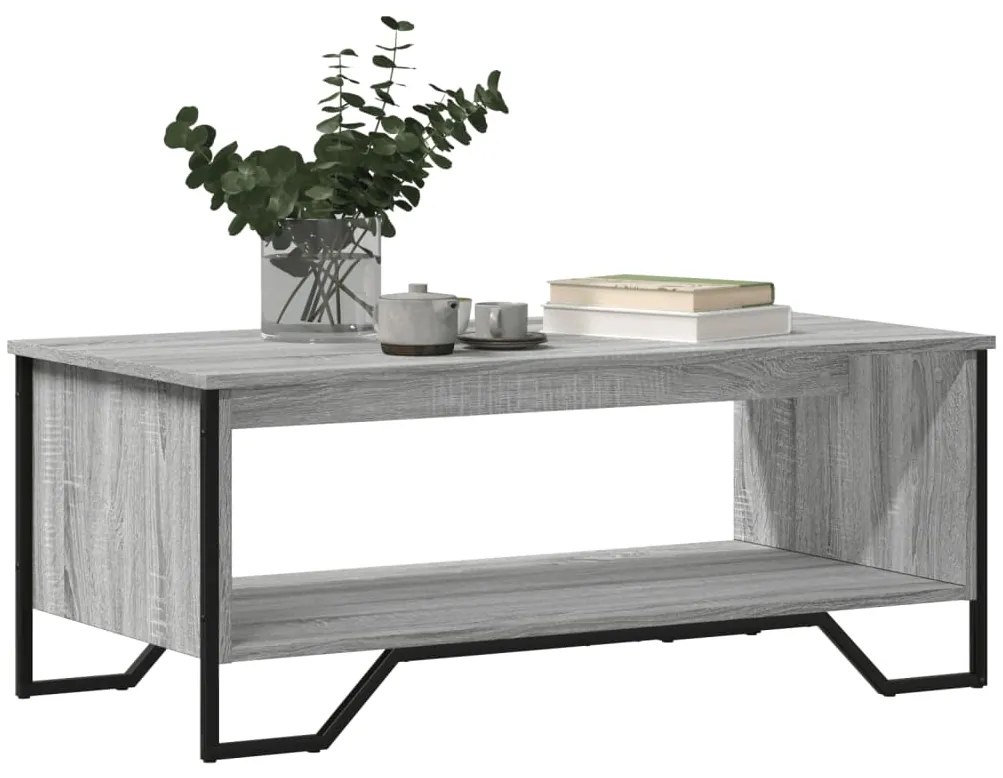Mesa de centro 100x51x40cm derivados de madeira cinzento sonoma