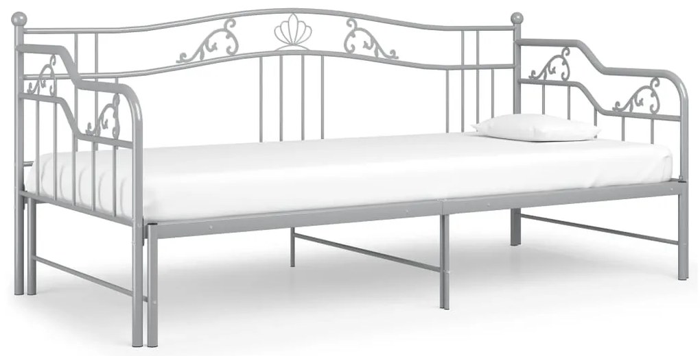 Estrutura sofá-cama de puxar 90x200 cm metal cinzento