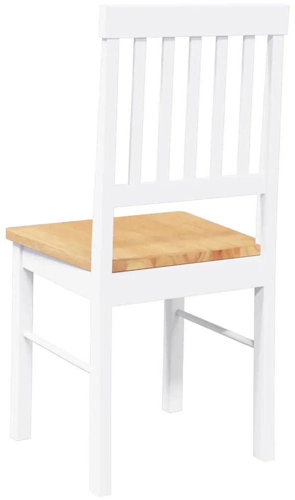 Cadeiras de jantar 2 pcs madeira de seringueira maciça branco