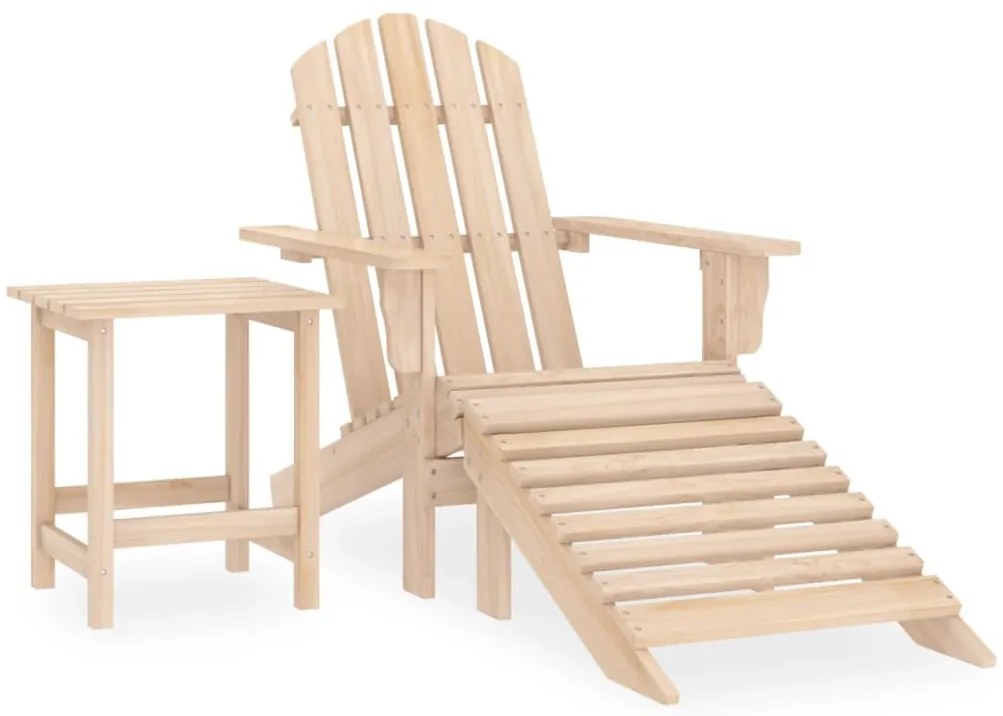 Cadeira de jardim Adirondack c/ otomano e mesa abeto maciço