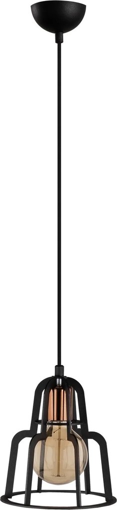 Candeeiro de Teto Endustri – Preto – Diâmetro 20 cm, Altura 116 cm