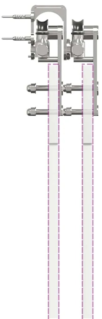 Kit ferragens p/ porta deslizante 366cm aço inoxidável prateado