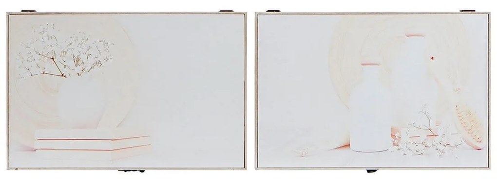 Armário para chaves DKD Home Decor Bege Madeira MDF (2 pcs) (46 x 6 x 32 cm)