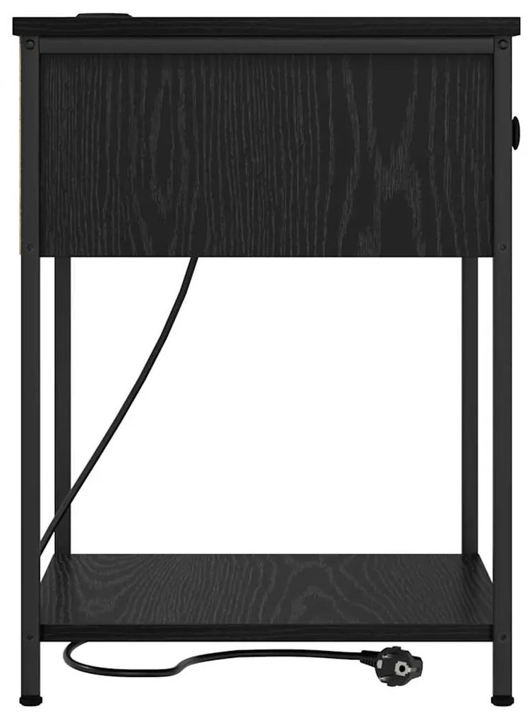 Armário de Cabeceira com gaveta Carvalho preto 42 x 41 x 56 cm