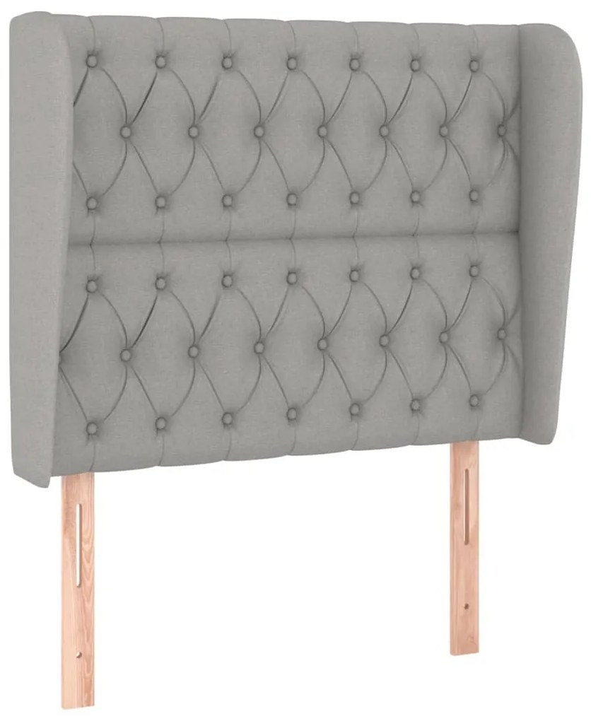 Cama com molas/colchão 90x200 cm tecido cinza-claro