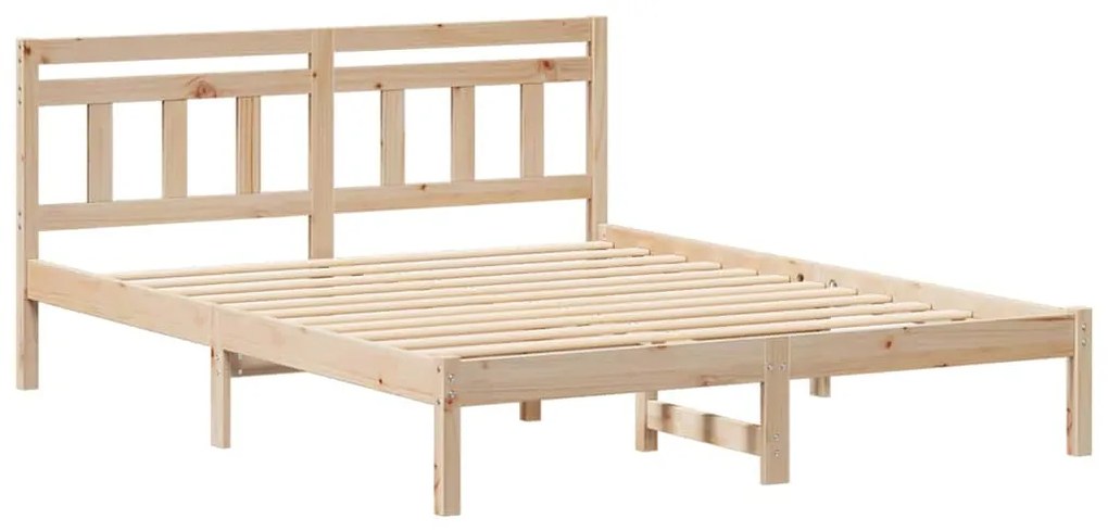 Estrutura da Cama com cabeceira Castanho 160 cm x 200 cm