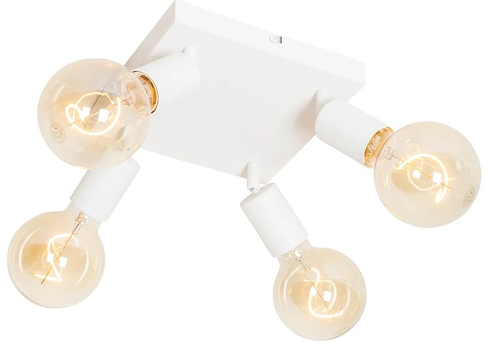 Foco moderno branco quadrado 4 luzes - Facil