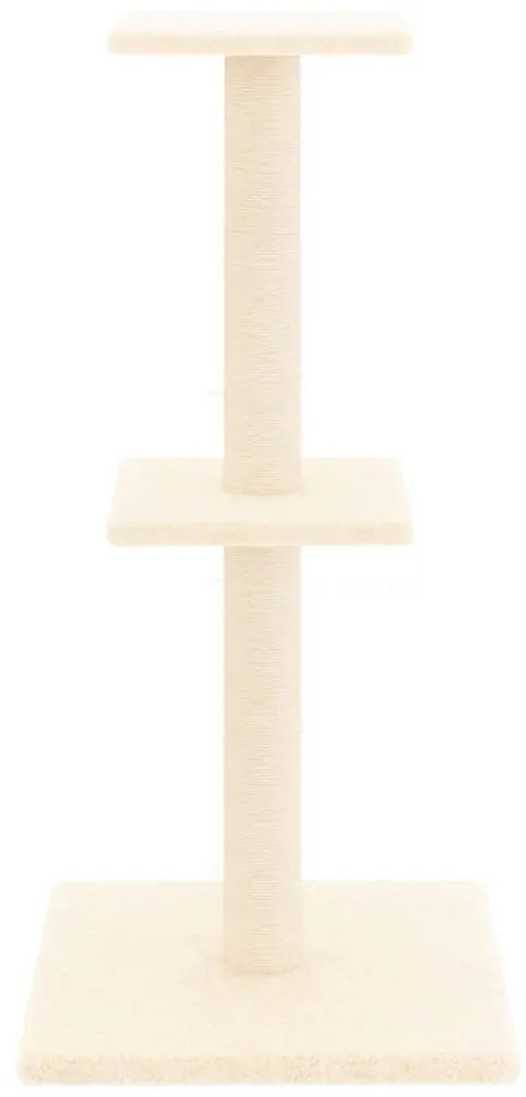 Árvore para gatos c/ postes arranhadores sisal 73 cm cor creme