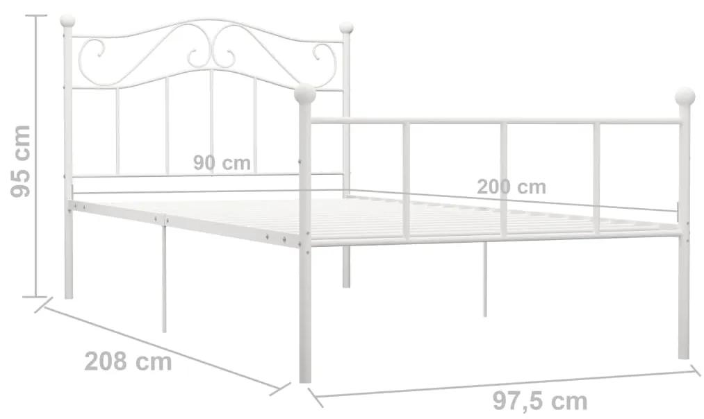 Estrutura de Cama Clariti em Metal Branco - 90x200 cm - Design Retro
