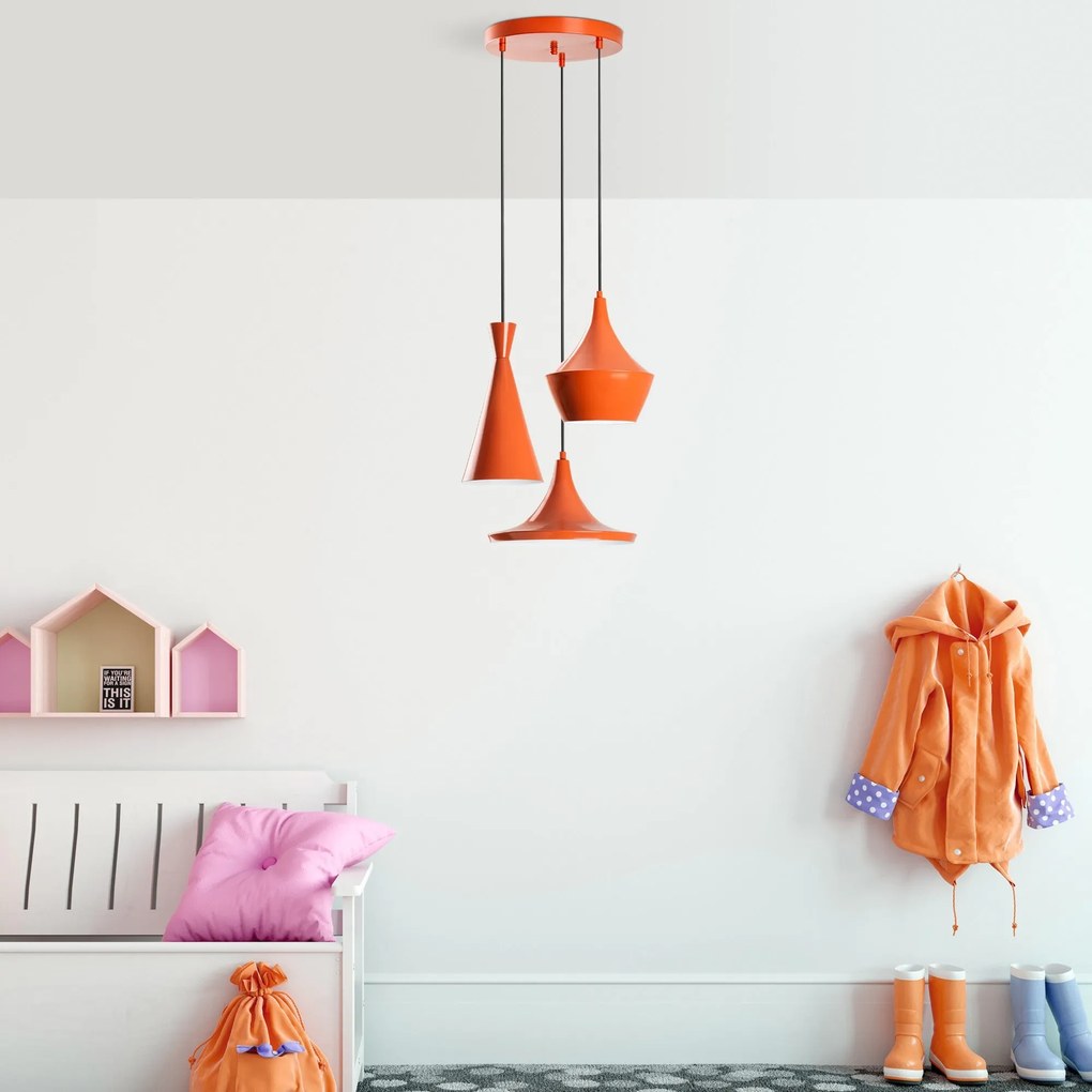 Candeeiro de Teto Tom - Laranja - Diâmetro: 45 cm