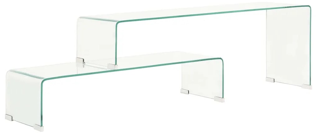 2pcs conjunto mesas centro 90x30x20/110x30x40cm vidro temperado