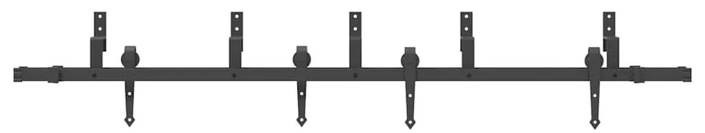 Kit de ferragens para porta deslizante 213,5 cm aço preto