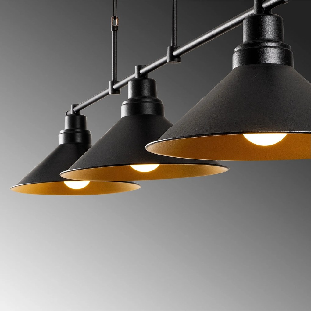 Candeeiro Chandelier Sivani – Preto – 108 x 24 cm