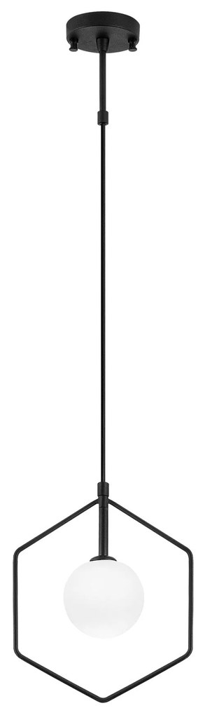Candeeiro Chandelier Geometri – Preto e Branco – 22 x 12 cm
