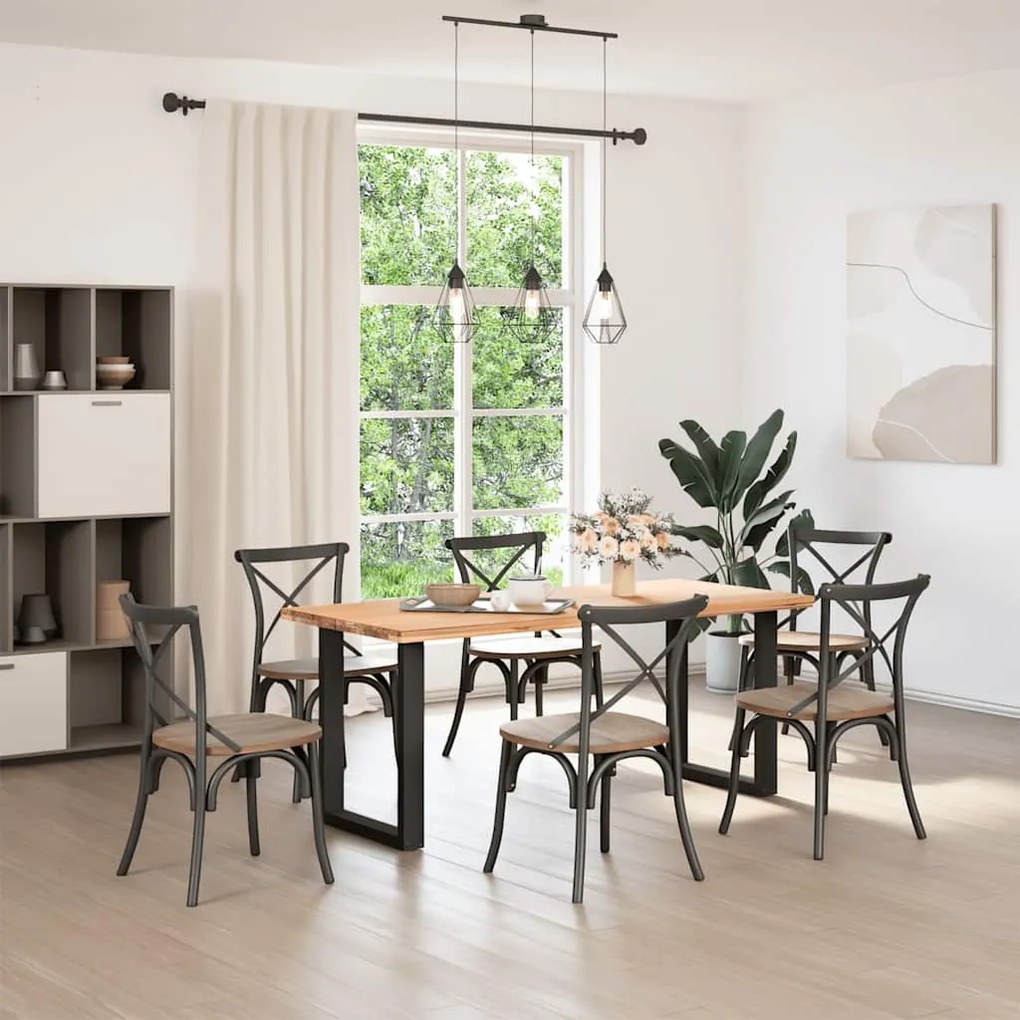 Pés de mesa de jantar em forma de U, 2 peças, preto, 70 x (72-73) cm,