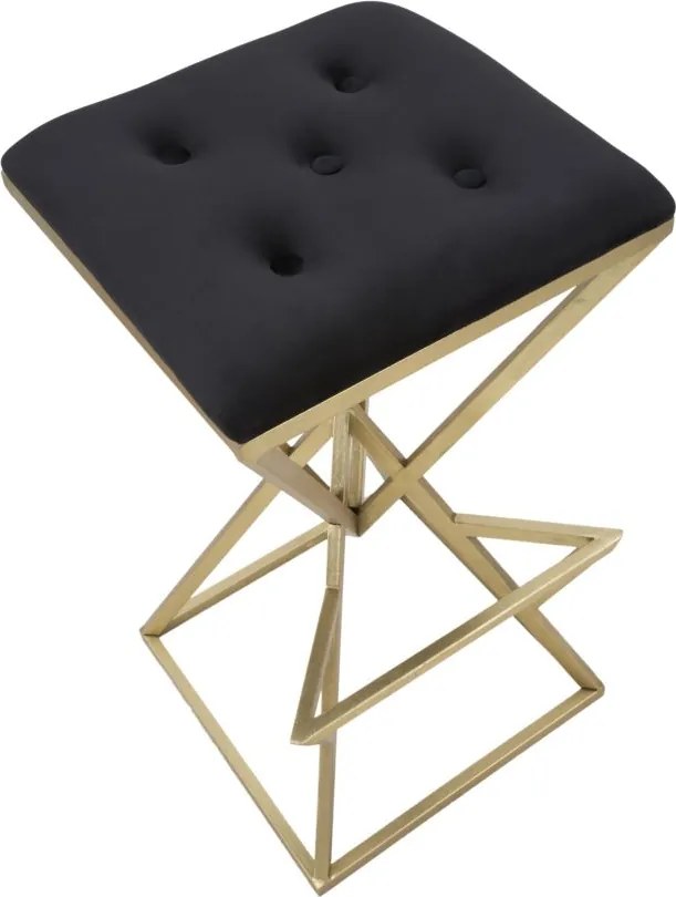 BANCO DE BAR PIRAMID 40X40X75 CM DOURADO E PRETO