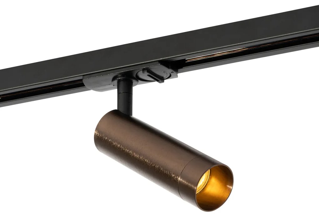 Foco moderno bronze escuro para sistema de calhas monofásico 35mm - Iconic Jeana Luxe