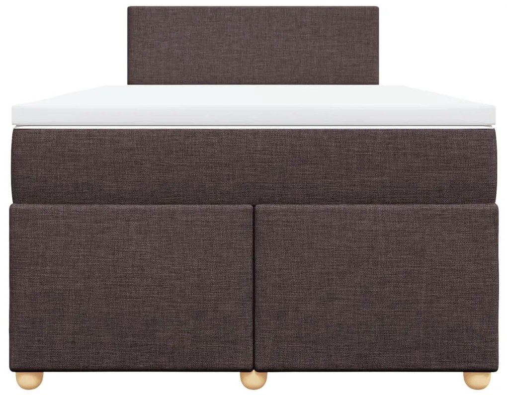 Cama boxspring com colchão 120x190 cm tecido castanho-escuro