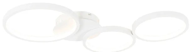 Candeeiro de teto design branco com LED 3-passos regulável 3 luzes - Pande Design