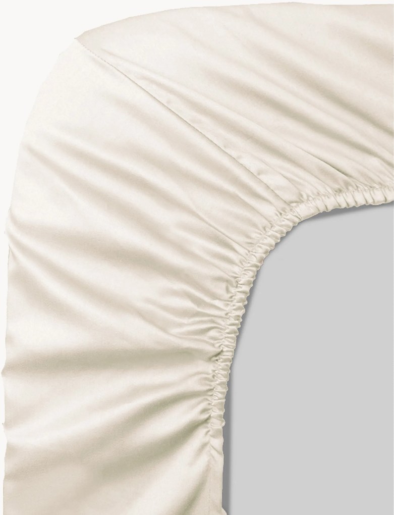 Lençol com elástico em cetim de algodão para boxspring Ava, Alt 30 cm