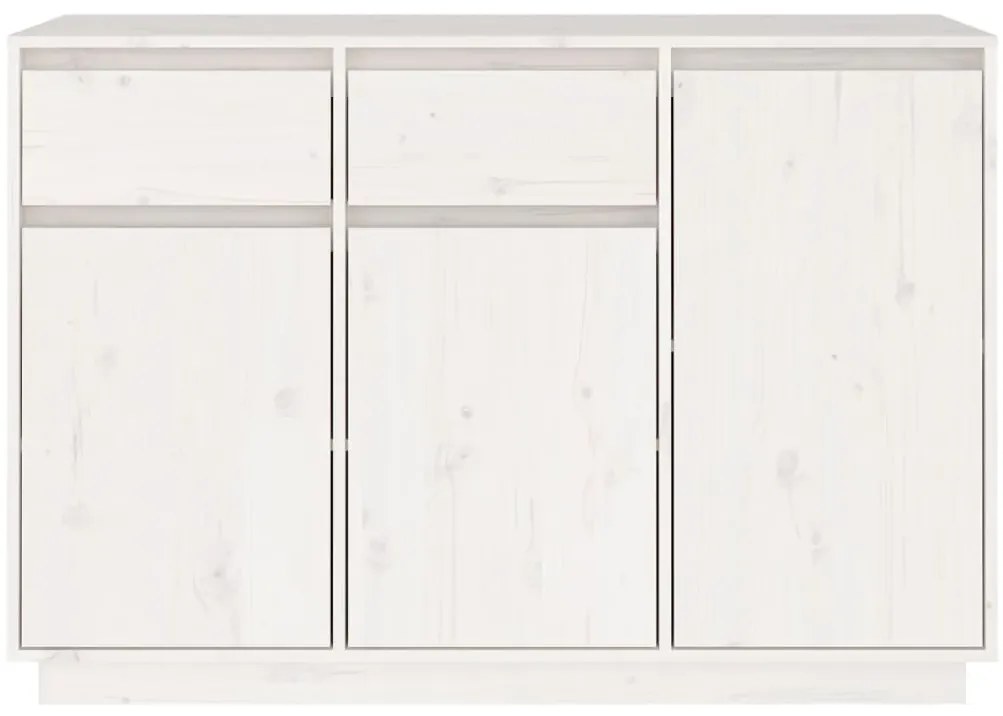 Aparador 110x34x75 cm madeira de pinho maciça branco