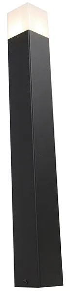 Candeeiro de pé para exterior preto com cúpula branca opala 70 cm - Denmark