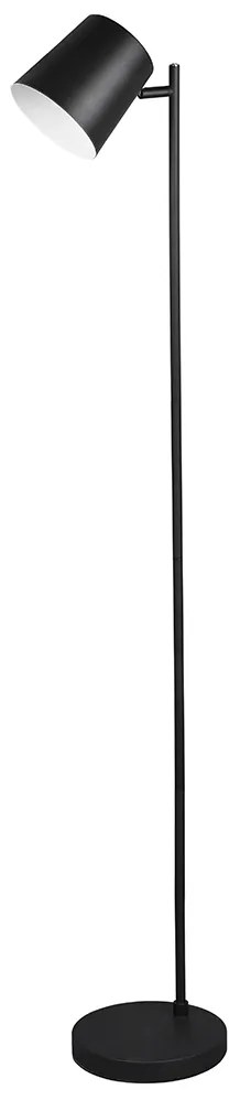 Candeeiro de pé preto recarregável com LED regulável em 4 etapas - Mateo Moderno
