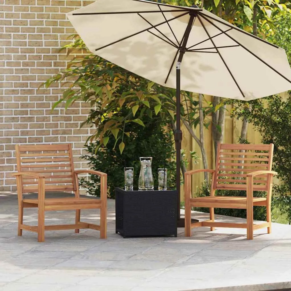 vidaXL Cadeiras de jardim 2 pcs Natural 60 x 65 x 76.5 cm
