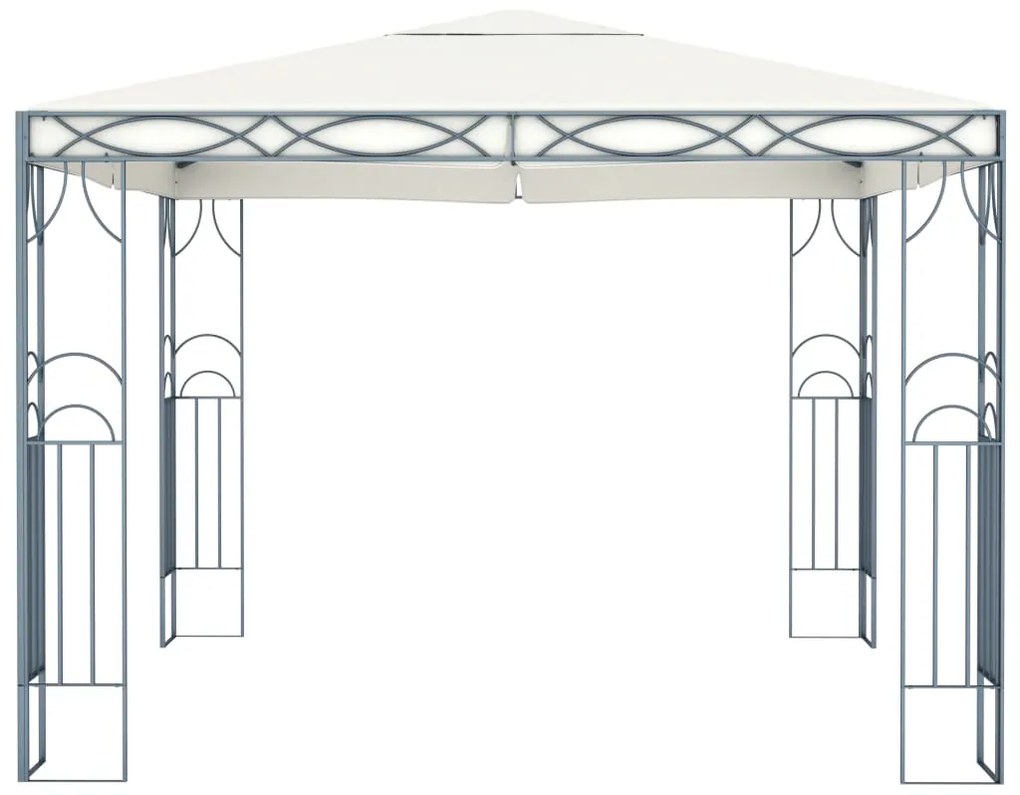 Gazebo com cordões de luzes LED 300x300 cm cor creme