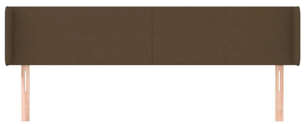 Cabeceira de cama c/ abas tecido 203x16x78/88cm castanho-escuro
