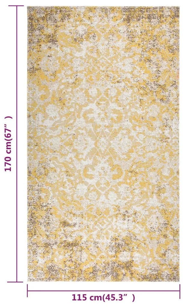 Tapete de exterior tecelagem lisa 115x170 cm amarelo