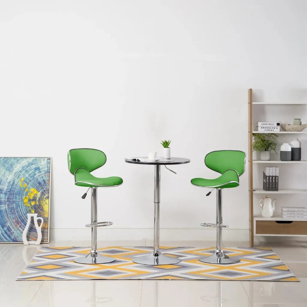 vidaXL Bancos de bar 2 pcs couro artificial verde