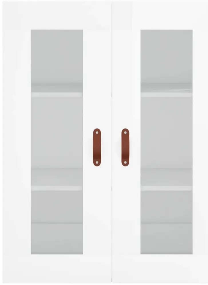 Armário de parede 69,5x34x90 cm branco brilhante