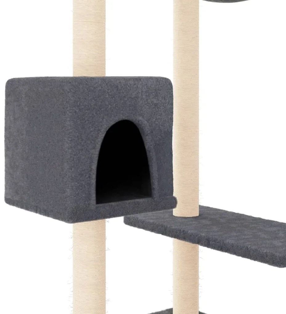 Árvore p/ gatos c/ postes arranhadores 82 cm cinzento-escuro