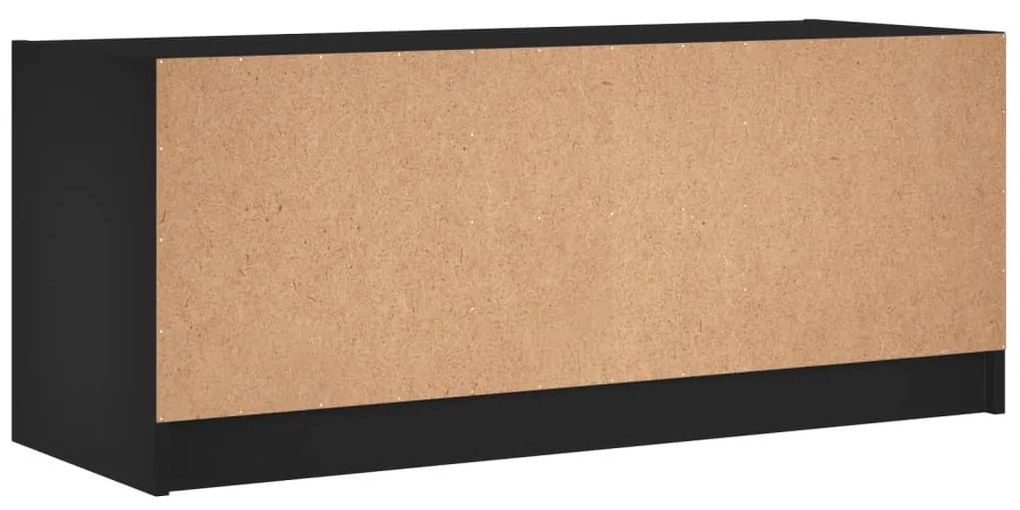 Móvel de TV c/ portas de vidro 102x37x42 cm preto